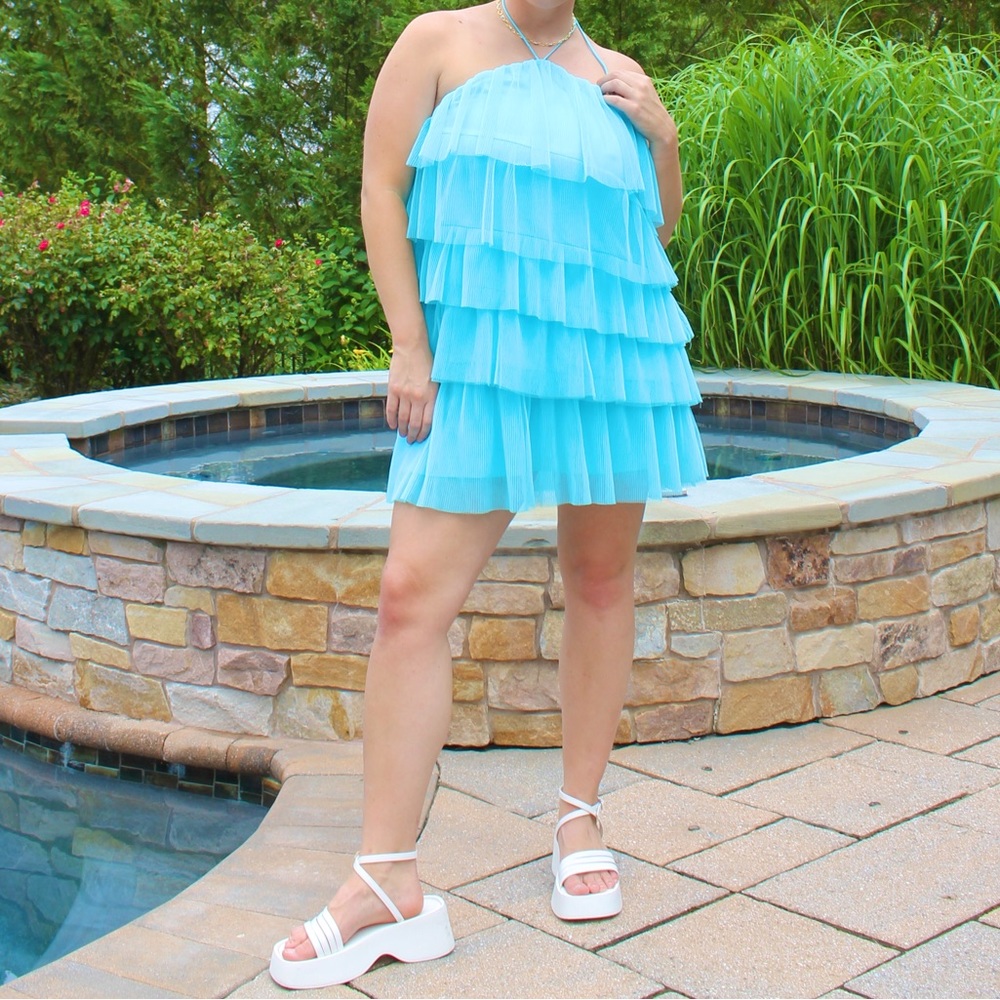 Blue tulle boutique dress